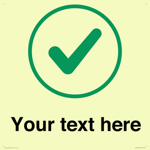 Custom plain background, green tick in circle sign